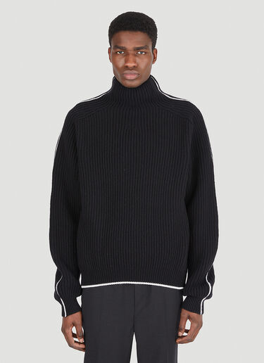 Tom Wood Side Stripe Sweater Black tmw0146004