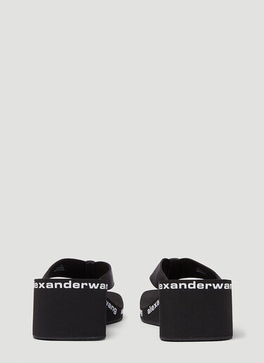 Alexander Wang 徽标坡跟凉鞋 黑 awg0245030