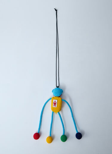 Walter Van Beirendonck Beaded Logo Keyring Blue wlt0160022