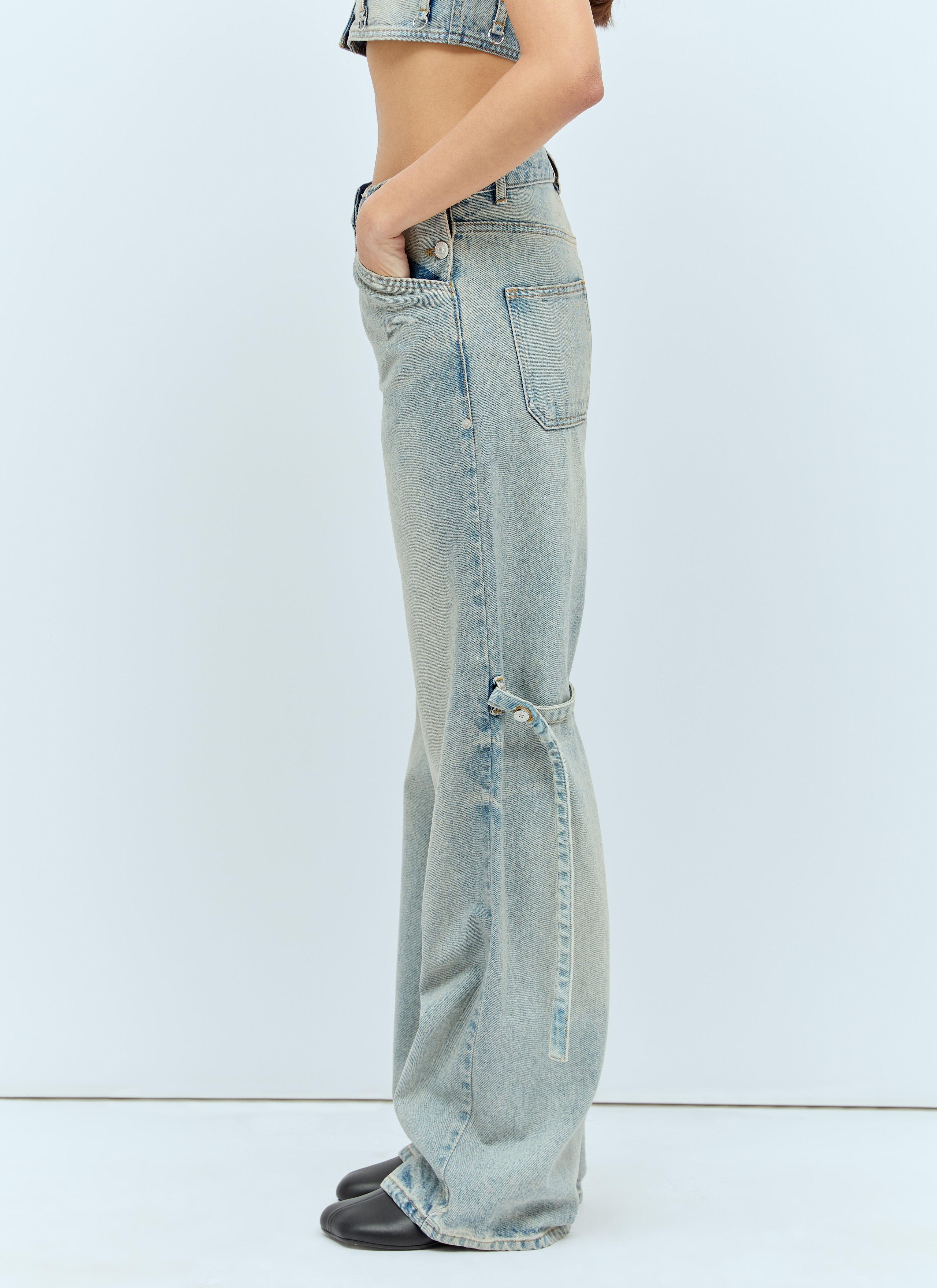 SAILOR BLUE DENIM BAGGY PANTS - courrèges