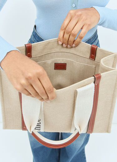 Chloé 中号 Woody 托特包 米色 chl0255056