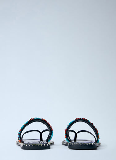 Dries Van Noten 装飾付きウィップステッチレザーサンダル ブルー dvn0263030