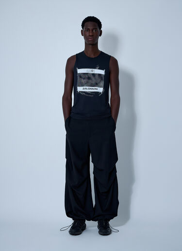 MM6 Maison Margiela x Salomon 徽标图案背心上衣  黑色 mms0161006