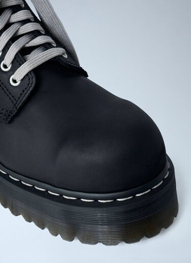 LN-CC® - Rick Owens x Dr. Martens: Quad Sole Steel Toe Boots - Black Rick Owens x Dr. Martens Quad Sole Steel Toe Boots Black rod0266001