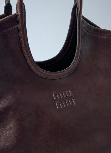 LN-CC® - Miu Miu: Ivy Nappa Leather Shopping Bag - Brown Miu Miu Ivy Nappa Leather Shopping Bag Brown miu0266110
