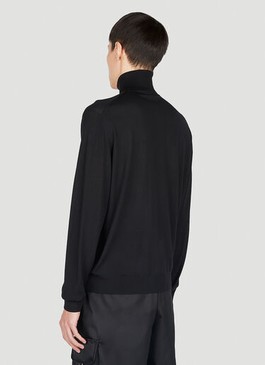 Prada Logo Intarsia High Neck Sweater Black pra0152101