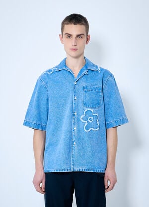 Marni Denim Shirt With Flower Motif Blue mni0159001