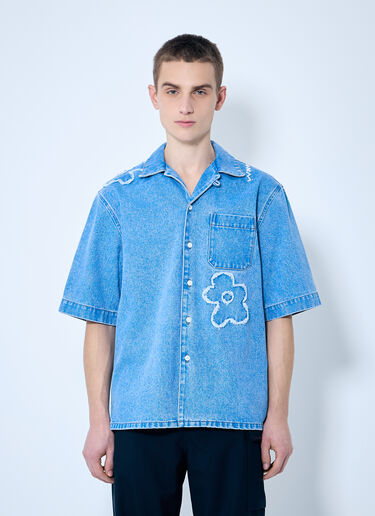 Marni Denim Shirt With Flower Motif Blue mni0159001