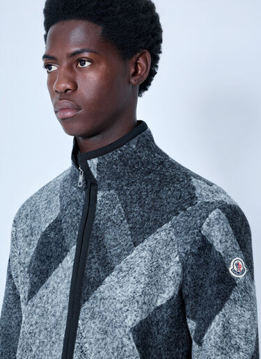LN-CC® - Moncler: Zip Up Cardigan - Grey Moncler Zip Up Cardigan Grey mon0166001