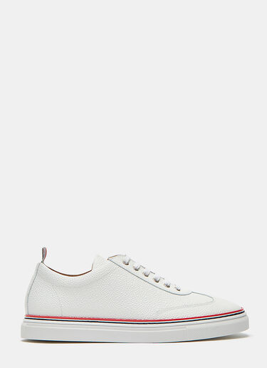 Thom Browne Pebble Grained Leather Low-Top Sneakers White thb0127003