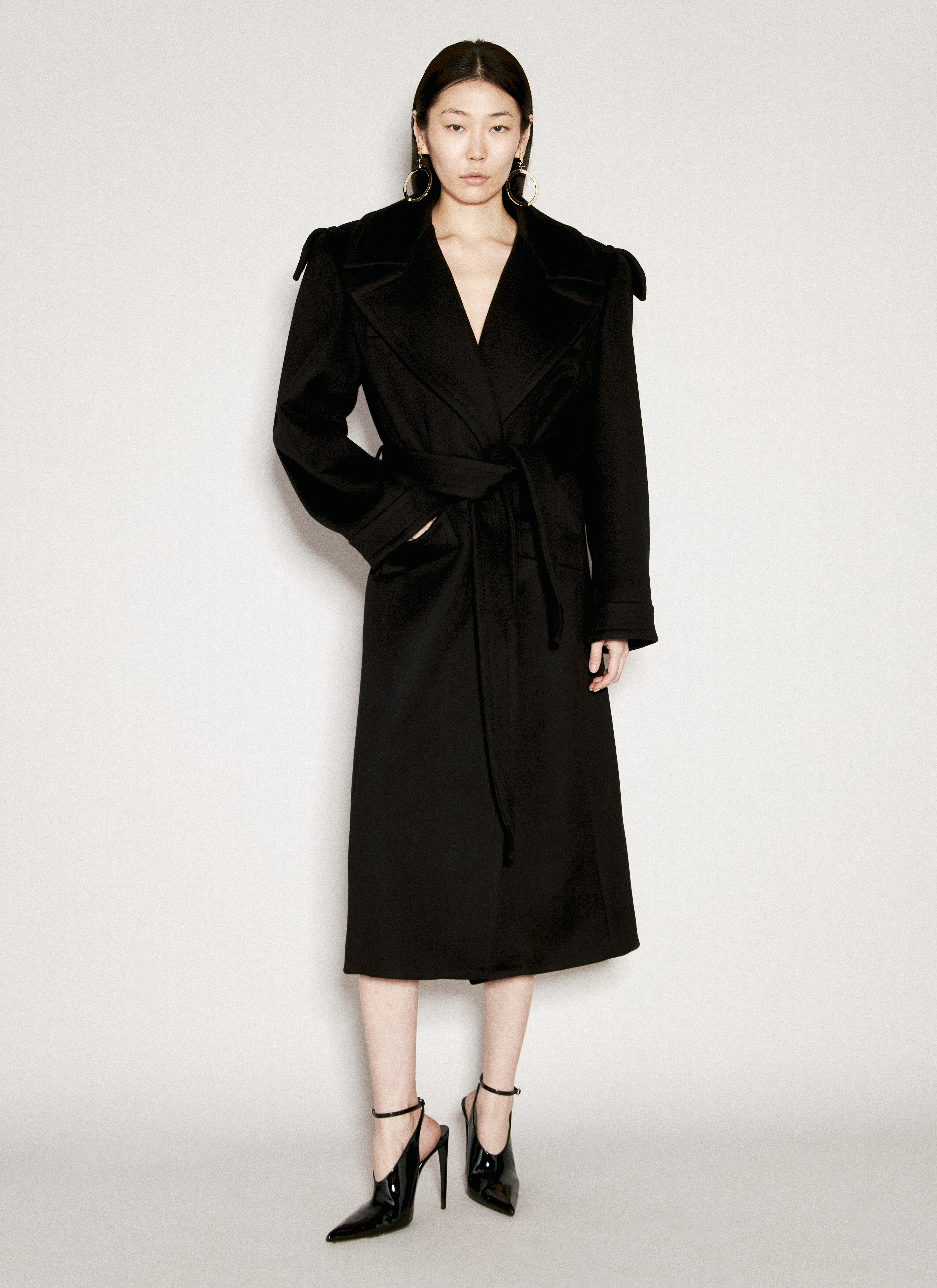 The Row Cashmere And Wool Belted Coat Beige row0256001
