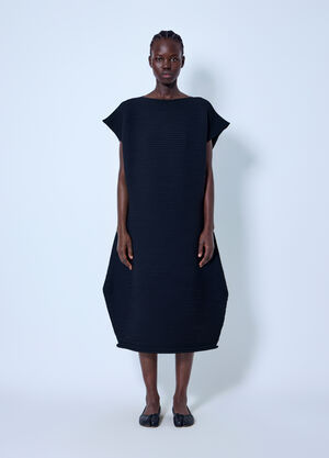 Pleats Please Issey Miyake Zig Zag Knit Dress Black plp0266028