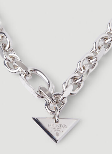 Prada Chain-Link Necklace Silver pra0147102
