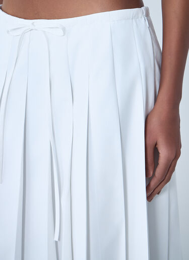 Prada Pleated Midi Skirt White pra0264035