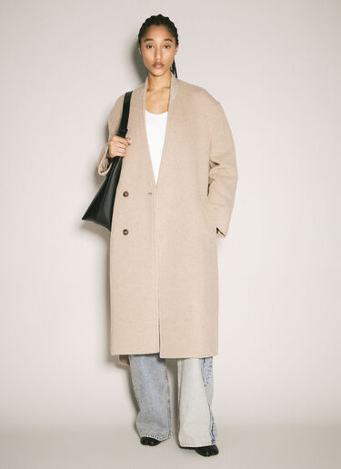 MM6 Maison Margiela Wraparound Belted Coat Beige mmm0257001