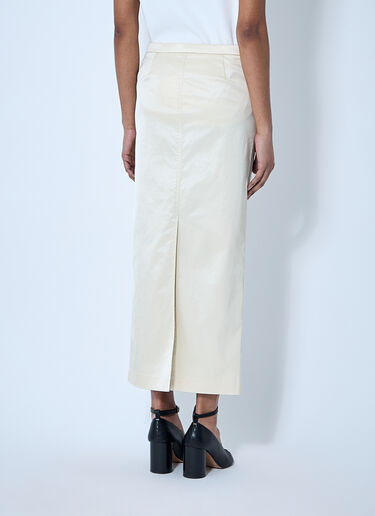 TOTEME Cotton-Blend Midi Skirt Beige tot0260021