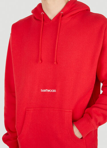 Saintwoods ロゴ刺繡 フード付きスウェットシャツ レッド swo0149008
