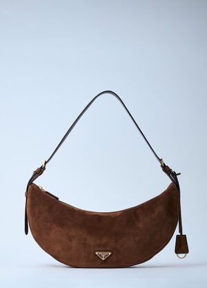 Prada Small Suede Shoulder Bag Brown pra0262019