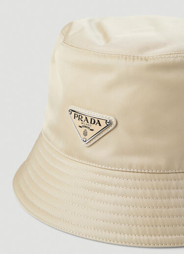 Prada Logo Plaque Bucket Hat Beige pra0148013