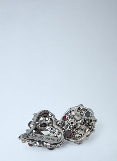 LN-CC® - Saint Laurent: Mini Favorite Heart Earrings - Silver Saint Laurent Mini Favorite Heart Earrings Silver sla0264018