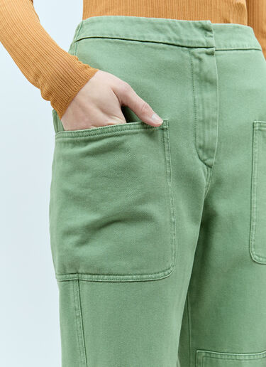 Max Mara Cotton Drill Pants Green max0256078