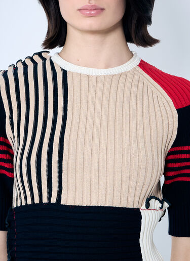Bottega Veneta Rib Patchwork Sweater Beige bov0259003