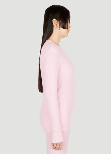 ERL Waffle Knit Long Sleeve T-Shirt Pink erl0348008