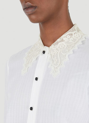 Saint Laurent Lace Trim Shirt White sla0245011