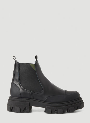 GANNI Leather Low Chelsea Boots Black gan0246120