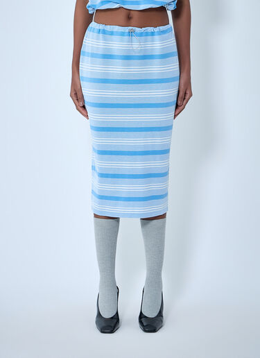 Prada Striped Pencil Skirt Blue pra0264036