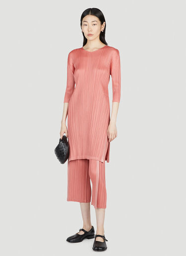 Pleats Please Issey Miyake Pleated Midi Dress Pink plp0253015