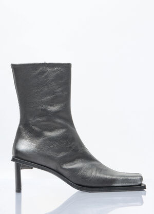 Ganni Brenda Brush Off Metal Ankle Boots Brown gan0258045