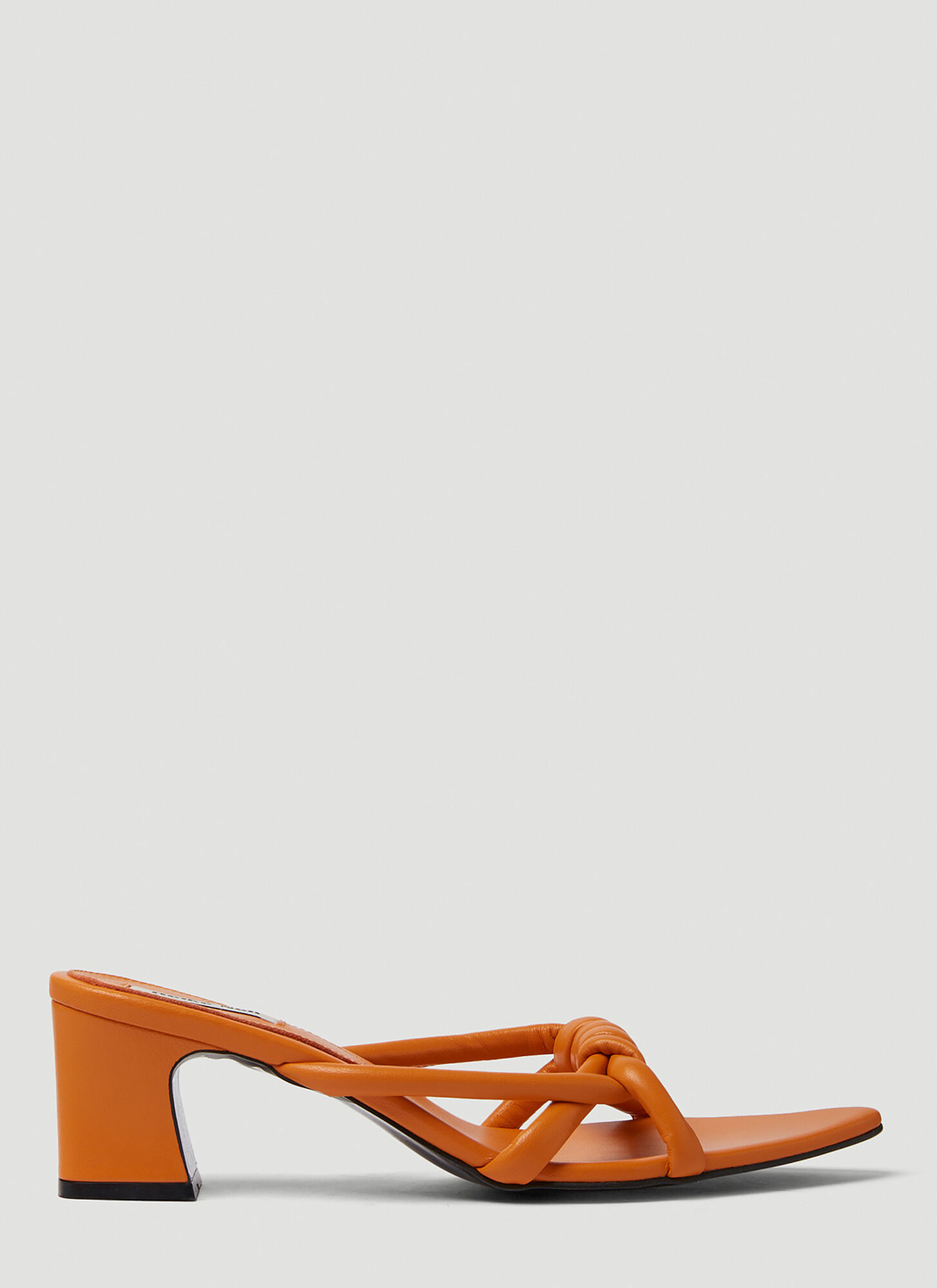 Reike Nen Noodle Knot Heeled Slide Sandals In Orange