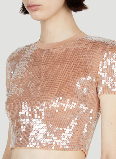 Alexander Wang Sequin T-Shirt Beige awg0252008