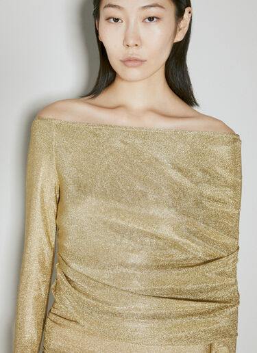 Dolce & Gabbana Lurex Mesh Midi Dress Gold dol0254018