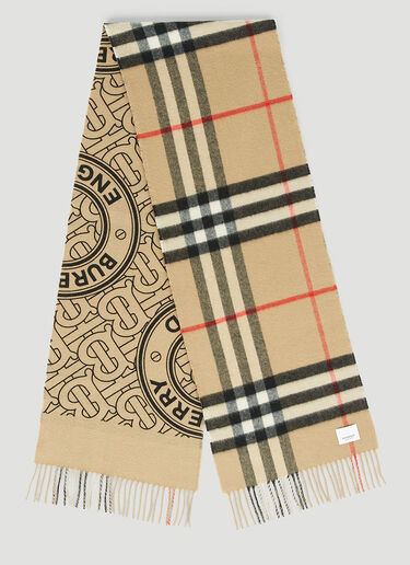 Burberry Check Cashmere Scarf Beige bur0253053