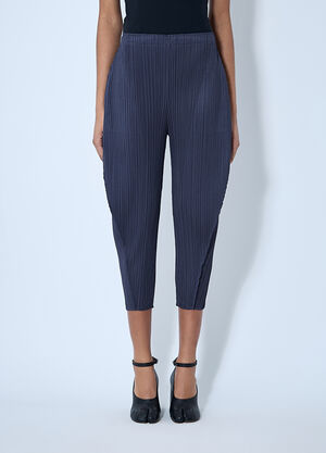 Pleats Please Issey Miyake Pleated Lantern Pants Blue plp0260006