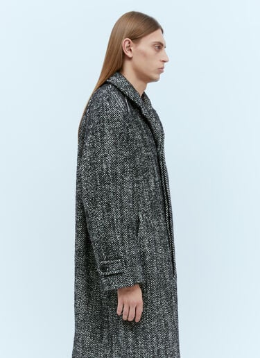 Dries Van Noten Marled Long Wool Coat Grey dvn0154001