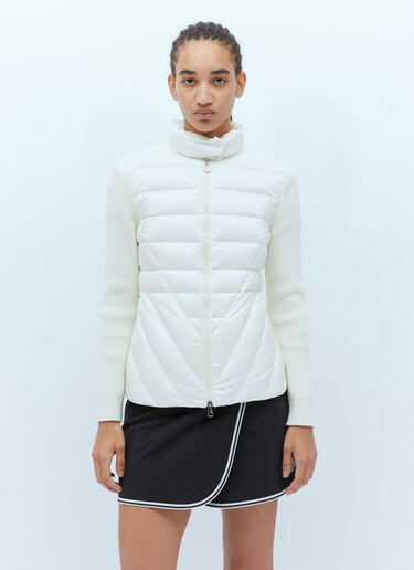 Moncler 拉链衬垫开衫 白色 mon0255039