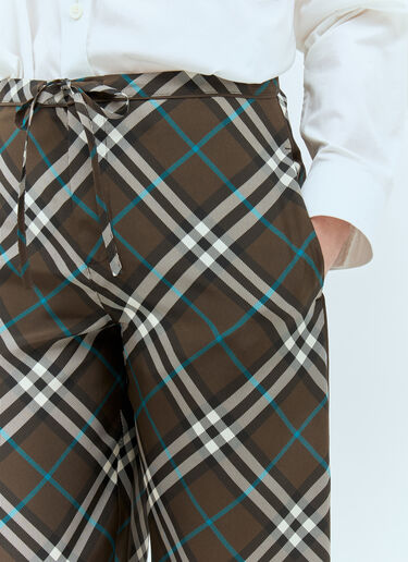 Burberry Check Silk Pants Brown bur0257006