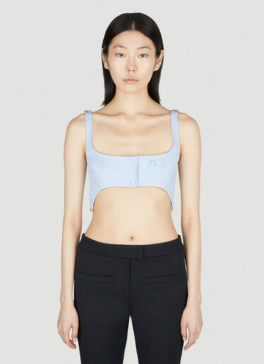 Twill Suspenders Bra Top Courrèges Twill Suspenders Bra Top Light Blue cou0251008