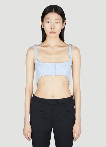 Courrèges Twill Suspenders Bra Top Light Blue cou0251008