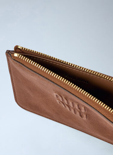 LN-CC® - Miu Miu: Oak Nappa Leather Envelope Card Holder - Brown Miu Miu Oak Nappa Leather Envelope Card Holder Brown miu0266039