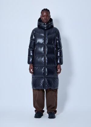 Moncler Harfang Hooded Long Down Coat Navy mon0266017