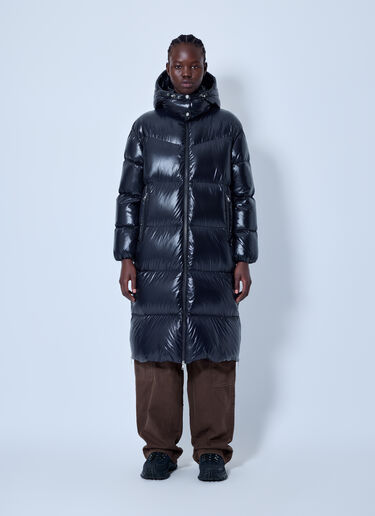 LN-CC® - Moncler: Harfang Hooded Long Down Coat - Navy Moncler Harfang Hooded Long Down Coat Navy mon0266017