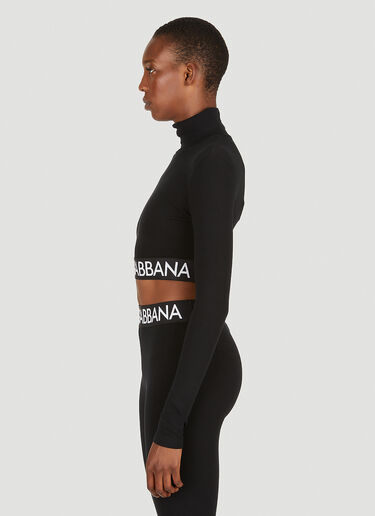 Dolce & Gabbana Long Sleeve Crop Top Black dol0249001