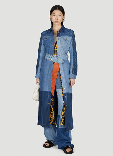 Marine Serre Moon Print Denim Coat Blue mrs0252001