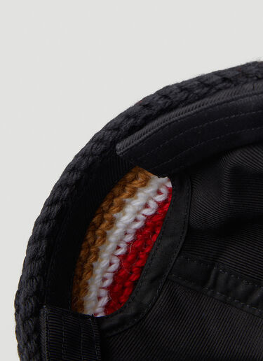 Burberry Knitted Panel Baseball Cap Black bur0348003