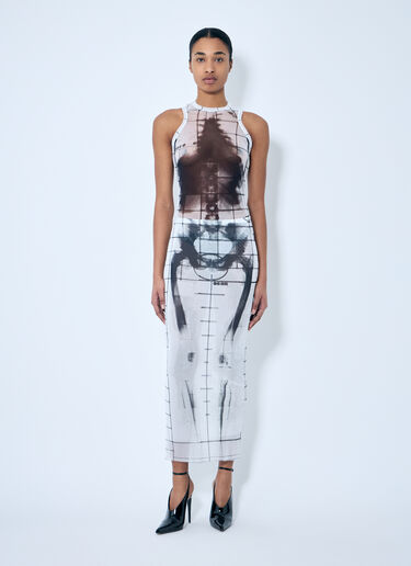Jean Paul Gaultier Squeletor Mesh Midi Skirt Blue jpg0259018