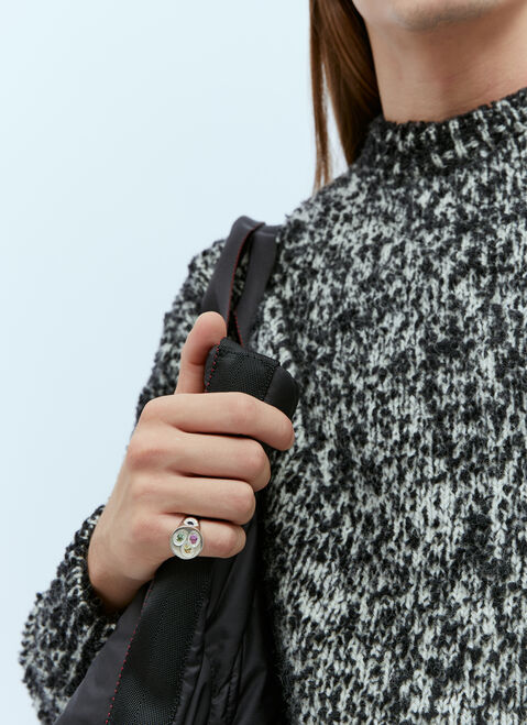 Bleue Burnham Oval Chloroplast Signet Ring Silver bbm0354005